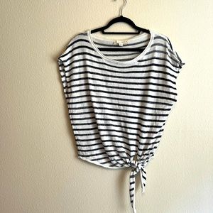 White stripped shirt. Size M. Bought from Soto boutique